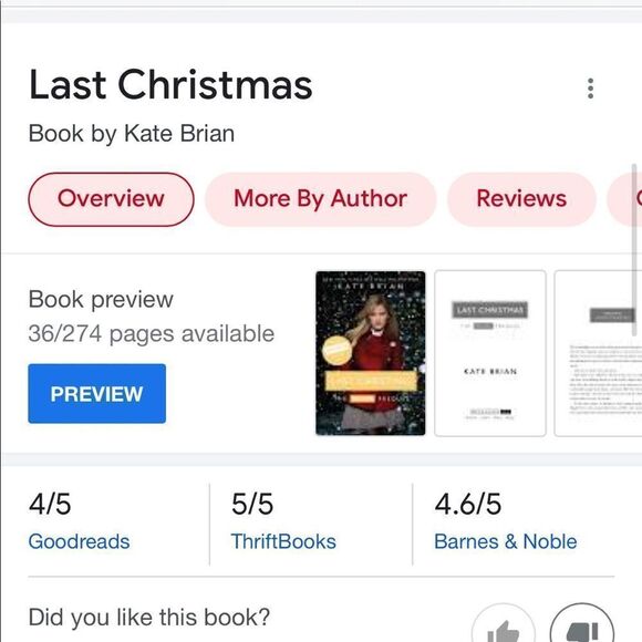 Last Christmas by Kate Brian Novel/ Book - Picture 2 of 3
